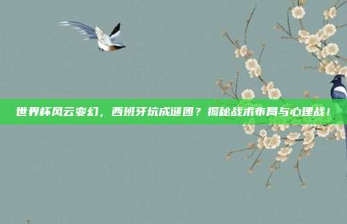 世界杯风云变幻，西班牙坑成谜团？揭秘战术布局与心理战！