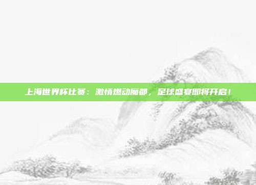 上海世界杯比赛：激情燃动魔都，足球盛宴即将开启！