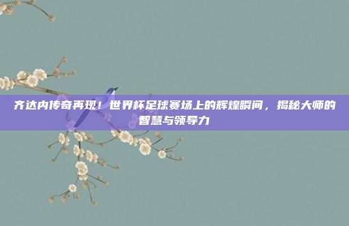 齐达内传奇再现！世界杯足球赛场上的辉煌瞬间，揭秘大师的智慧与领导力