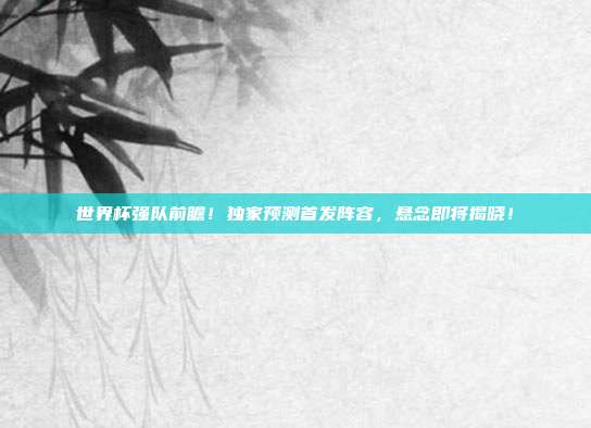 世界杯强队前瞻！独家预测首发阵容，悬念即将揭晓！