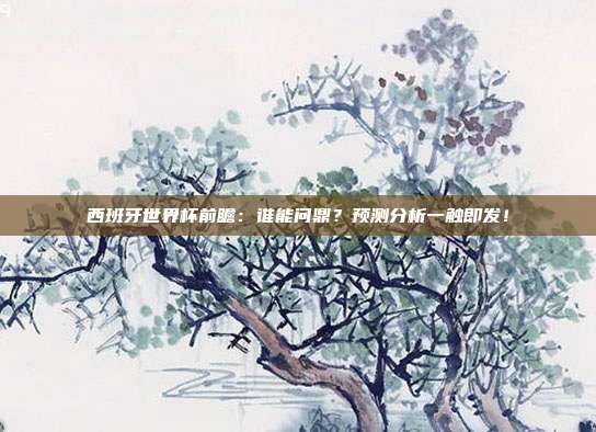 西班牙世界杯前瞻：谁能问鼎？预测分析一触即发！