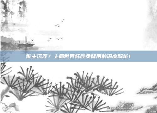 谁主沉浮？上届世界杯胜负背后的深度解析！