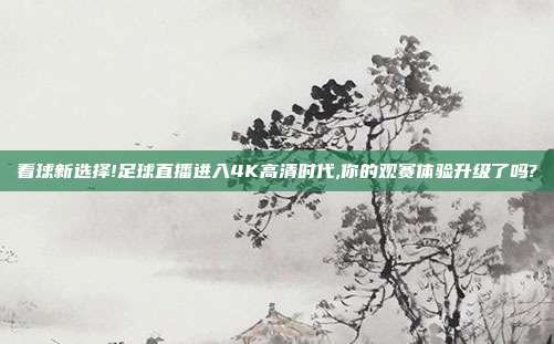 看球新选择!足球直播进入4K高清时代,你的观赛体验升级了吗?