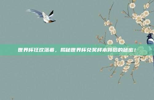世界杯狂欢落幕，揭秘世界杯兑奖样本背后的秘密！