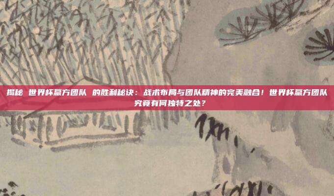 揭秘 世界杯赢方团队 的胜利秘诀：战术布局与团队精神的完美融合！世界杯赢方团队 究竟有何独特之处？
