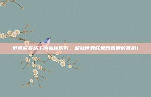世界杯赛场上的神秘阴影：朝鲜世界杯惩罚背后的真相！