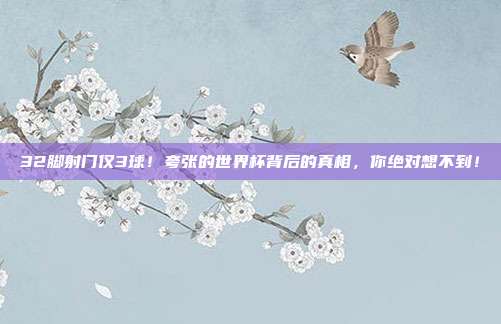 32脚射门仅3球！夸张的世界杯背后的真相，你绝对想不到！