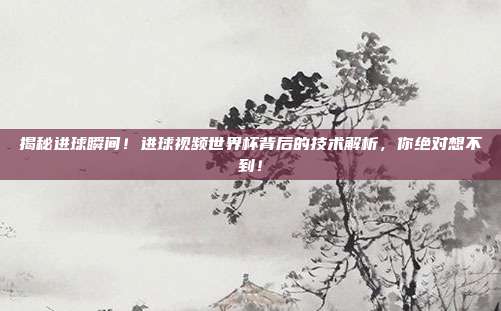 揭秘进球瞬间！进球视频世界杯背后的技术解析，你绝对想不到！
