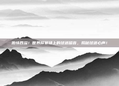 激情四溢!世界杯赛场上的球迷留言,揭秘球迷心声!