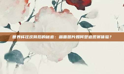 世界杯狂欢背后的秘密：画面图片如何塑造观赛体验？
