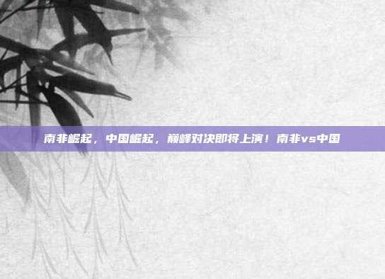 南非崛起,中国崛起,巅峰对决即将上演!南非vs中国