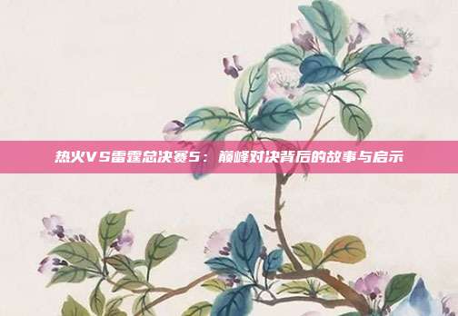 热火VS雷霆总决赛5:巅峰对决背后的故事与启示