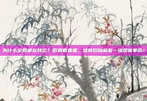 为什么全网都在找它？低调看直播，这背后隐藏着一场观赛革命！