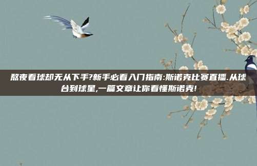 熬夜看球却无从下手?新手必看入门指南:斯诺克比赛直播.从球台到球星,一篇文章让你看懂斯诺克!
