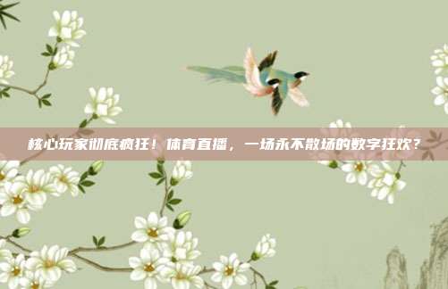 核心玩家彻底疯狂！体育直播，一场永不散场的数字狂欢？