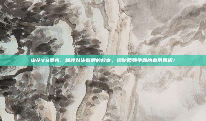 申花VS贵州：巅峰对决背后的故事，揭秘两强争霸的幕后真相！