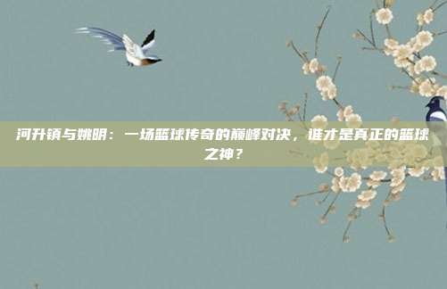 河升镇与姚明:一场篮球传奇的巅峰对决,谁才是真正的篮球之神?