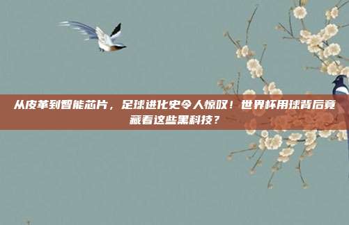 从皮革到智能芯片，足球进化史令人惊叹！世界杯用球背后竟藏着这些黑科技？