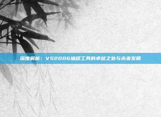 深度解析:VS2006编程工具的卓越之处与未来发展