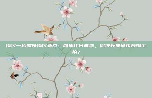 错过一秒就是错过赛点！网球比分直播，你还在靠电视台慢半拍？