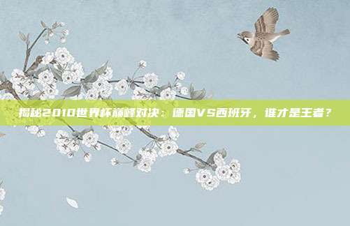 揭秘2010世界杯巅峰对决：德国VS西班牙，谁才是王者？