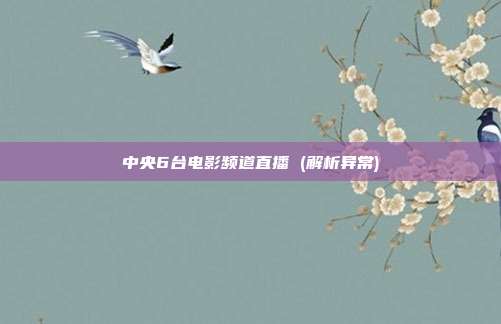 中央6台电影频道直播 (解析异常)
