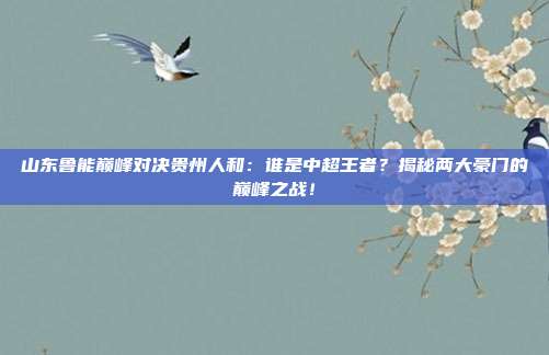 山东鲁能巅峰对决贵州人和:谁是中超王者?揭秘两大豪门的巅峰之战!