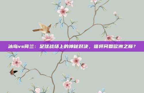 冰岛vs荷兰：足球战场上的神秘对决，谁将问鼎欧洲之巅？