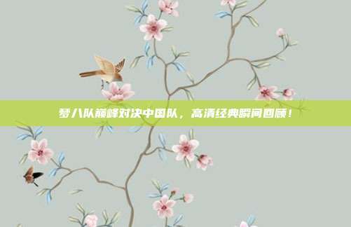梦八队巅峰对决中国队，高清经典瞬间回顾！