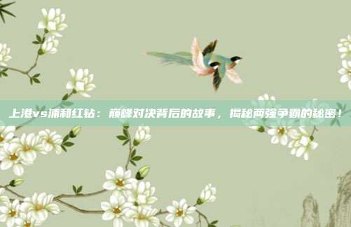 上港vs浦和红钻：巅峰对决背后的故事，揭秘两强争霸的秘密！