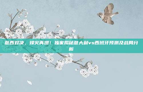 意西对决，烽火再燃！独家揭秘意大利vs西班牙预测及战局分析