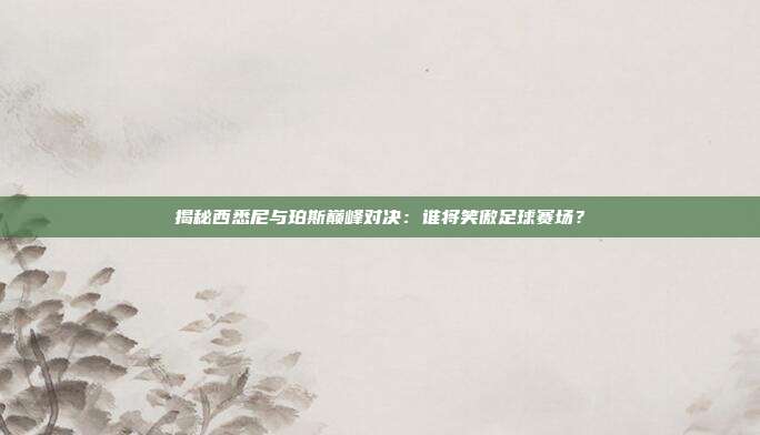 揭秘西悉尼与珀斯巅峰对决：谁将笑傲足球赛场？
