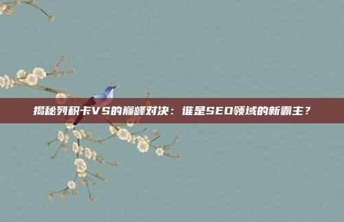 揭秘列积卡VS的巅峰对决：谁是SEO领域的新霸主？