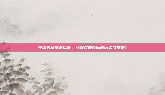 中国男足挑战巴西，巅峰对决背后的历史与未来！
