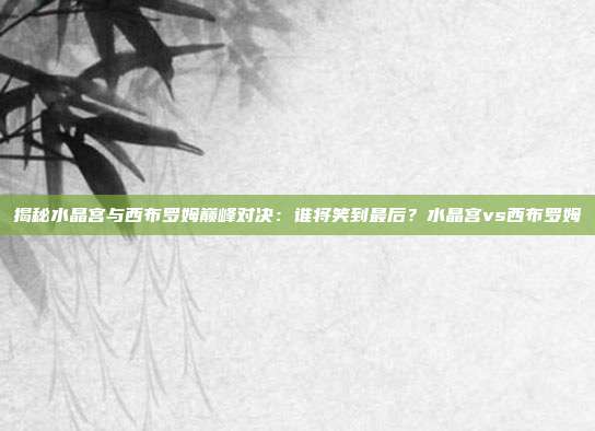 揭秘水晶宫与西布罗姆巅峰对决：谁将笑到最后？水晶宫vs西布罗姆
