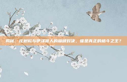 揭秘：庄树松与伊泽波人的巅峰对决，谁是真正的格斗之王？