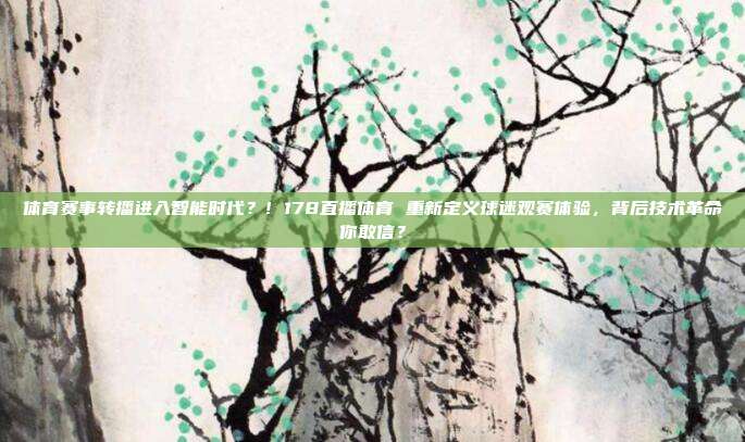 体育赛事转播进入智能时代？! 178直播体育 重新定义球迷观赛体验，背后技术革命你敢信？