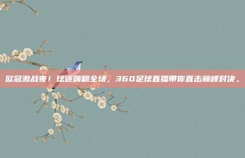 欧冠激战夜！球迷嗨翻全场，360足球直播带你直击巅峰对决。