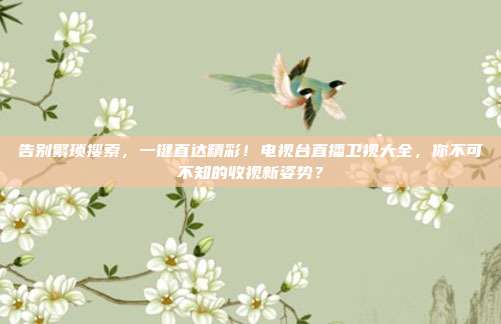 告别繁琐搜索，一键直达精彩！电视台直播卫视大全，你不可不知的收视新姿势？
