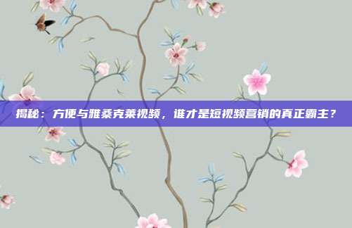 揭秘:方便与雅桑克莱视频,谁才是短视频营销的真正霸主?