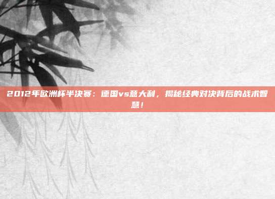 2012年欧洲杯半决赛：德国vs意大利，揭秘经典对决背后的战术智慧！