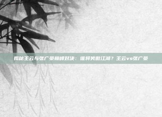 揭秘王云与张广豪巅峰对决：谁将笑傲江湖？王云vs张广豪