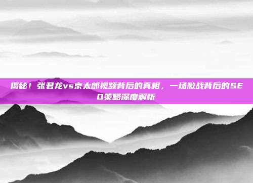 揭秘！张君龙vs京太郎视频背后的真相，一场激战背后的SEO策略深度解析