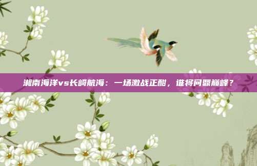 湘南海洋vs长崎航海:一场激战正酣,谁将问鼎巅峰?