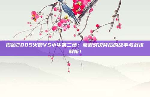 揭秘2005火箭VS小牛第二场：巅峰对决背后的故事与战术解析！