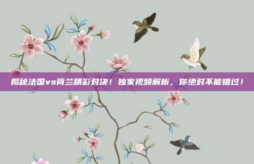 揭秘法国vs荷兰精彩对决！独家视频解析，你绝对不能错过！