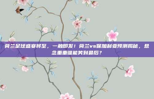 荷兰足球盛宴将至，一触即发！荷兰vs保加利亚预测揭秘，悬念重重谁能笑到最后？