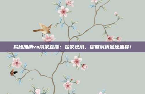 揭秘加纳vs刚果直播：独家视角，深度解析足球盛宴！