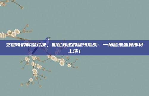 芝加哥的辉煌对决，明尼苏达的坚韧挑战：一场篮球盛宴即将上演！