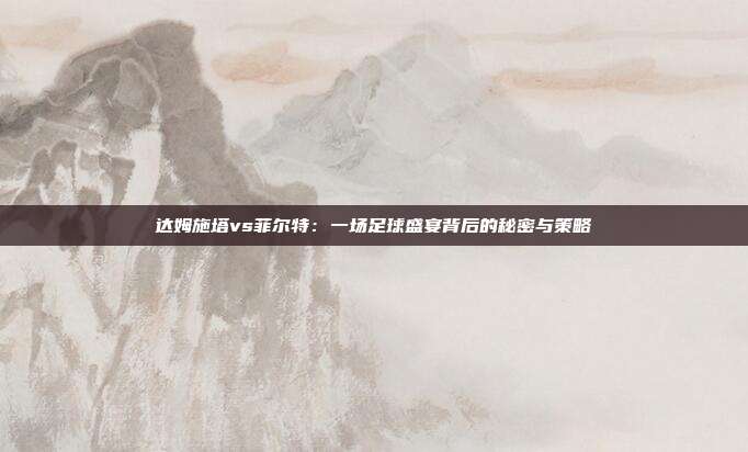 达姆施塔vs菲尔特:一场足球盛宴背后的秘密与策略
